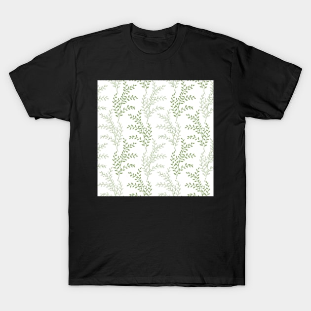 Spring leaves watercolor print seamless allover T-Shirt by likapix